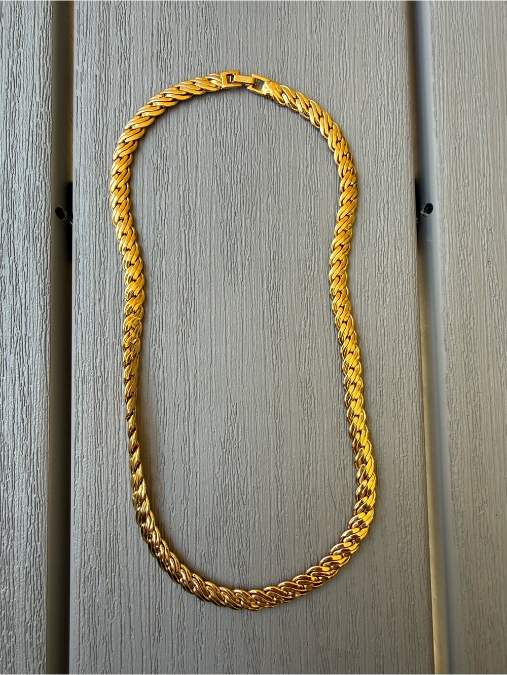 Vintage Napier Gold Tone Twisted Rope Chain Necklace 19”